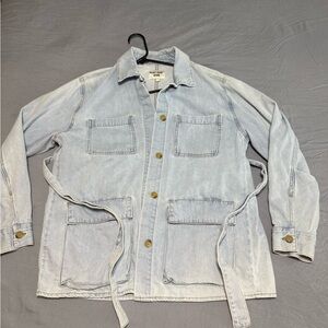 Velvet Heart Light Wash Denim Shirt Jacket